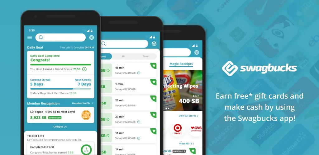 Swagbucks GPT platform earning dashboard